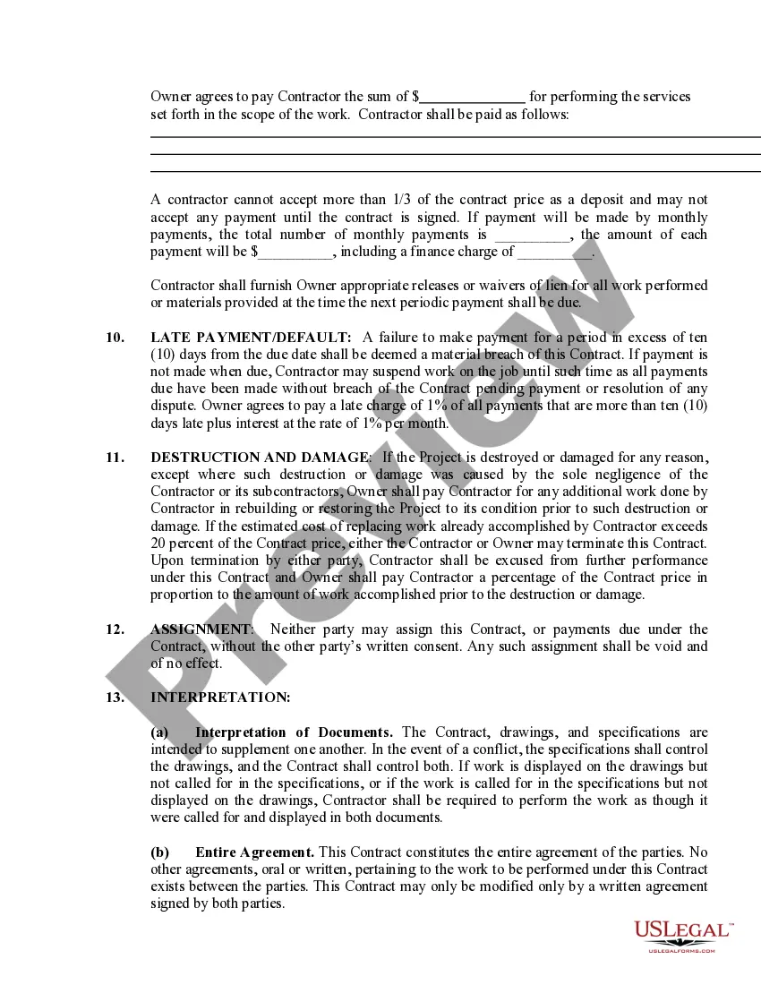 Preview Flooring Contract for Contractor