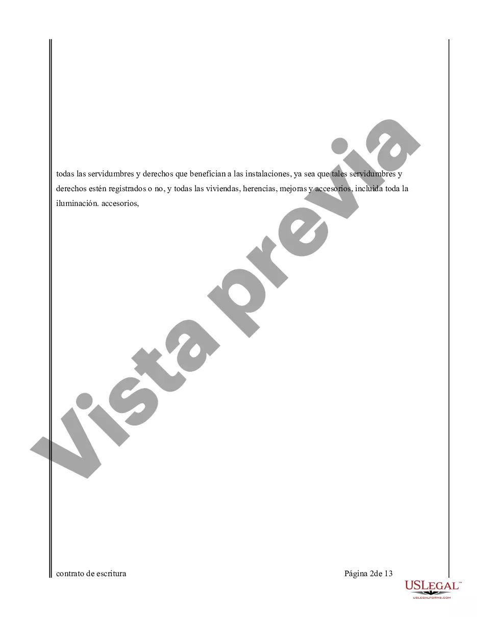 Preview Acuerdo o Contrato de Escritura de Venta y Compra de Bienes Raíces a/k/a Terreno o Contrato de Ejecución