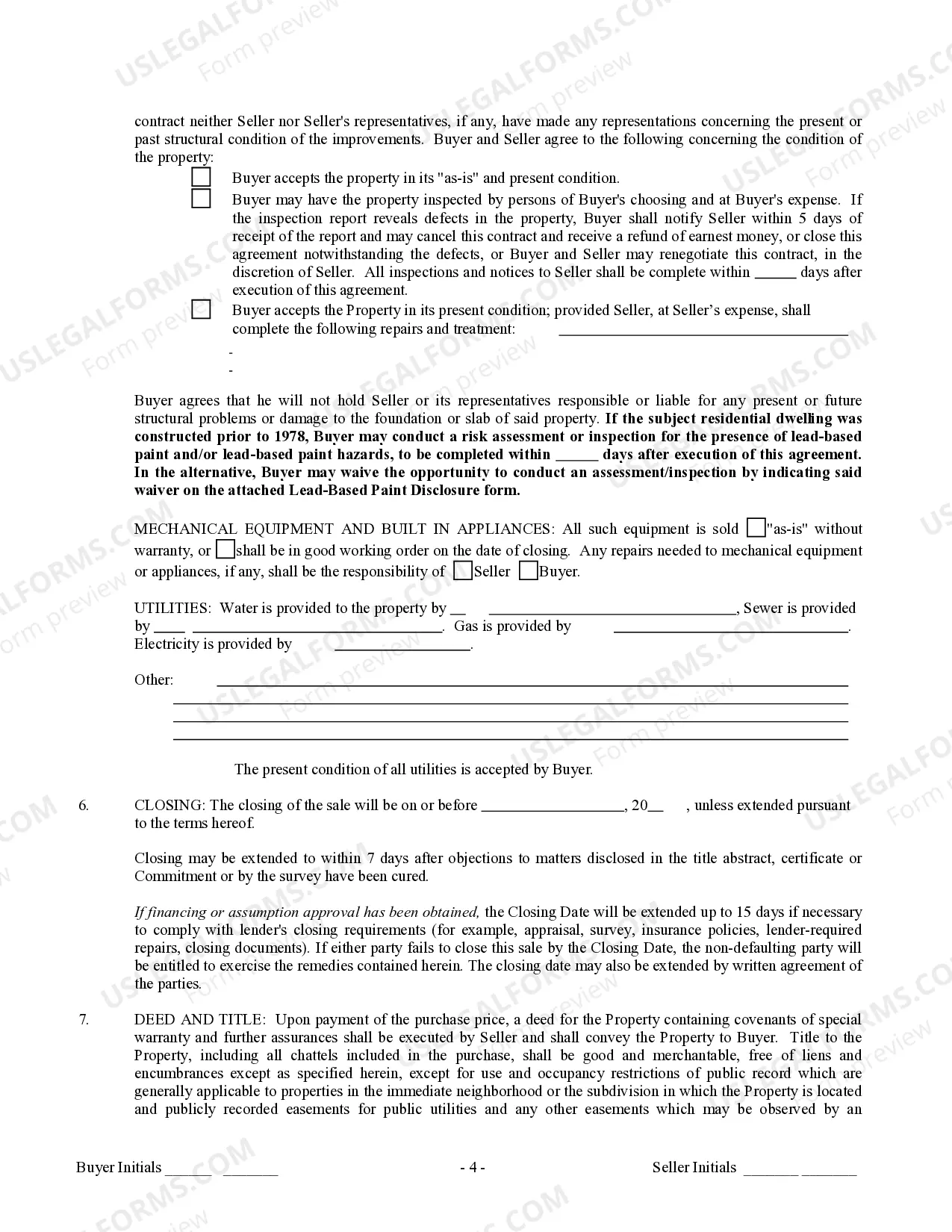 Preview Contract for Sale and Purchase of Real Estate with No Broker for Residential Home Sale Agreement