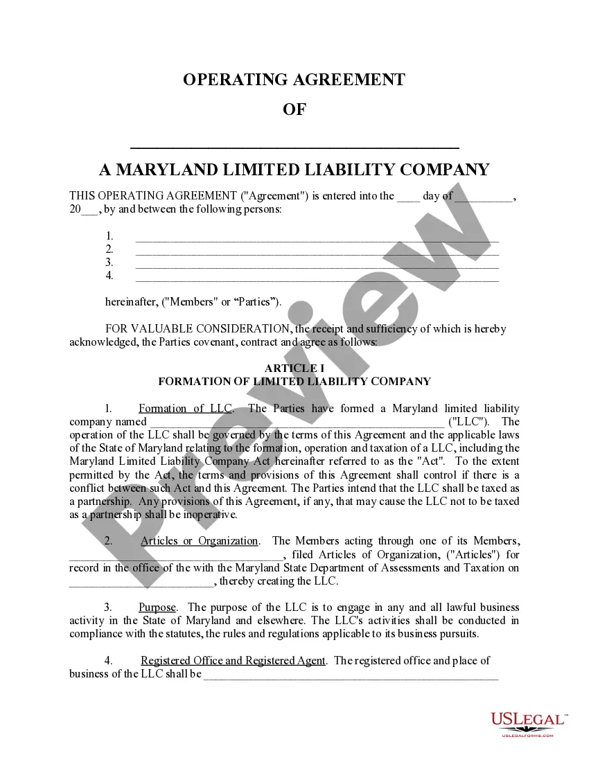 Get Limited Liability Company LLC Operating Agreement Preview Limited Liability Company LLC Operating Agreement