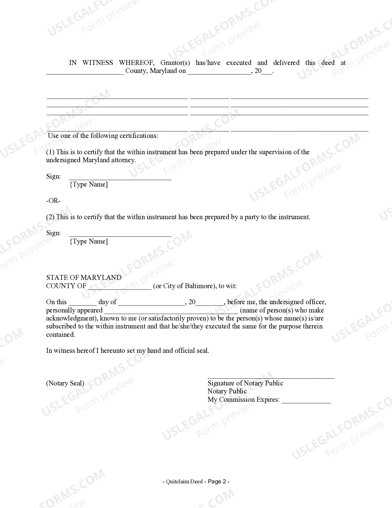 Preview Quitclaim Deed from Individual to Husband and Wife