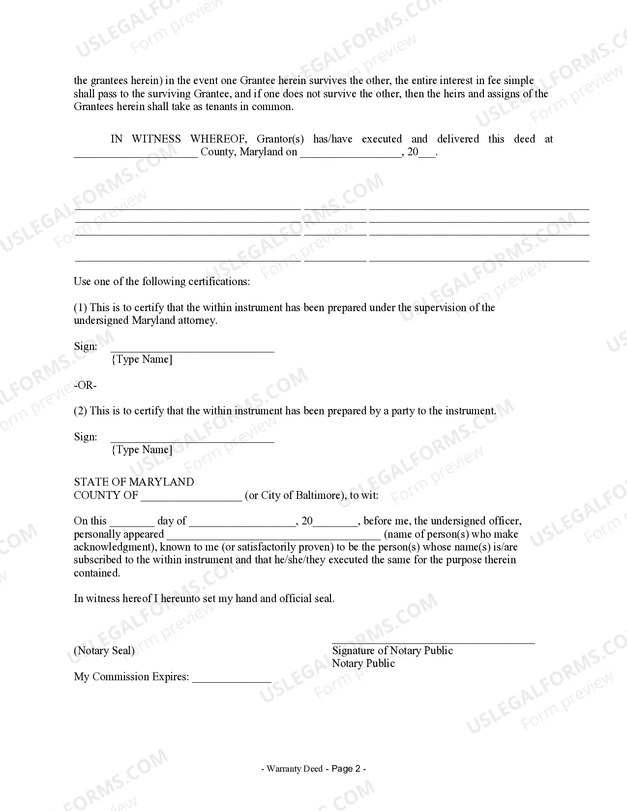 Preview Warranty Deed from Individual to Husband and Wife