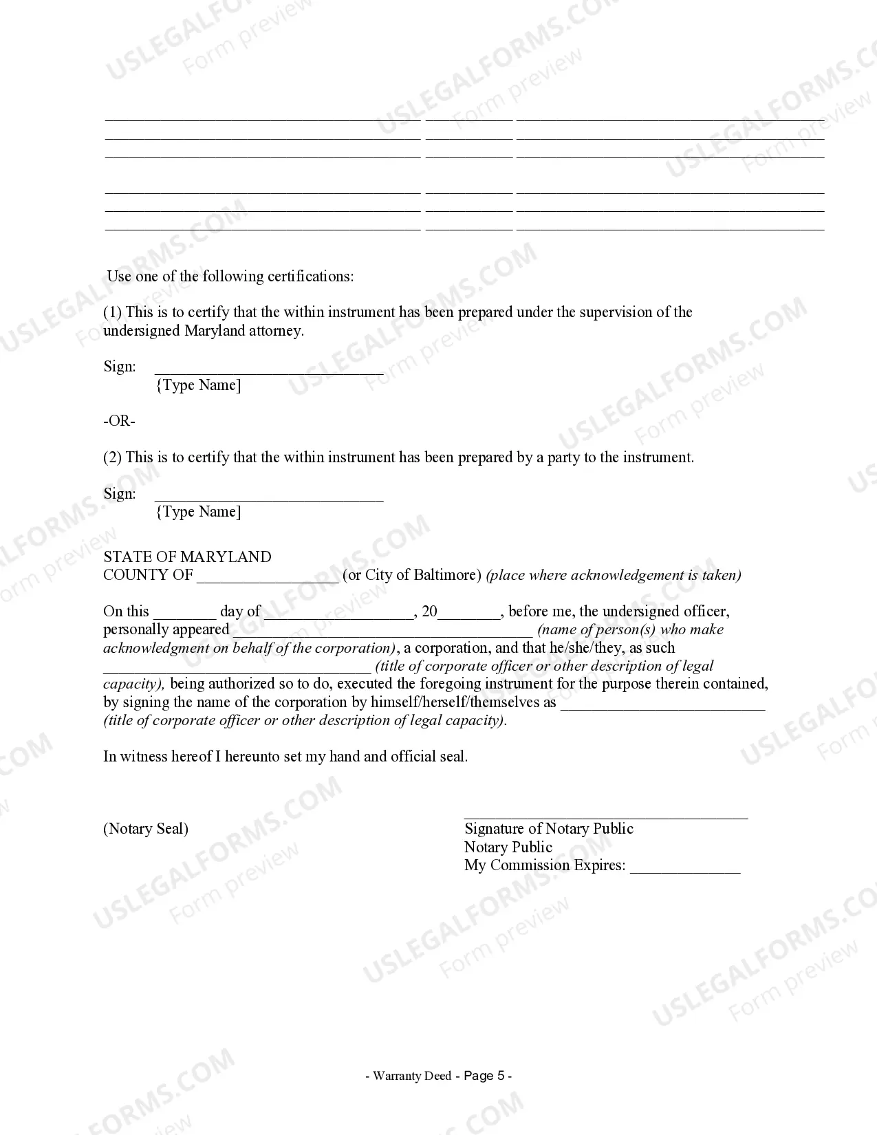 Preview Warranty Deed from Husband and Wife to a Trust