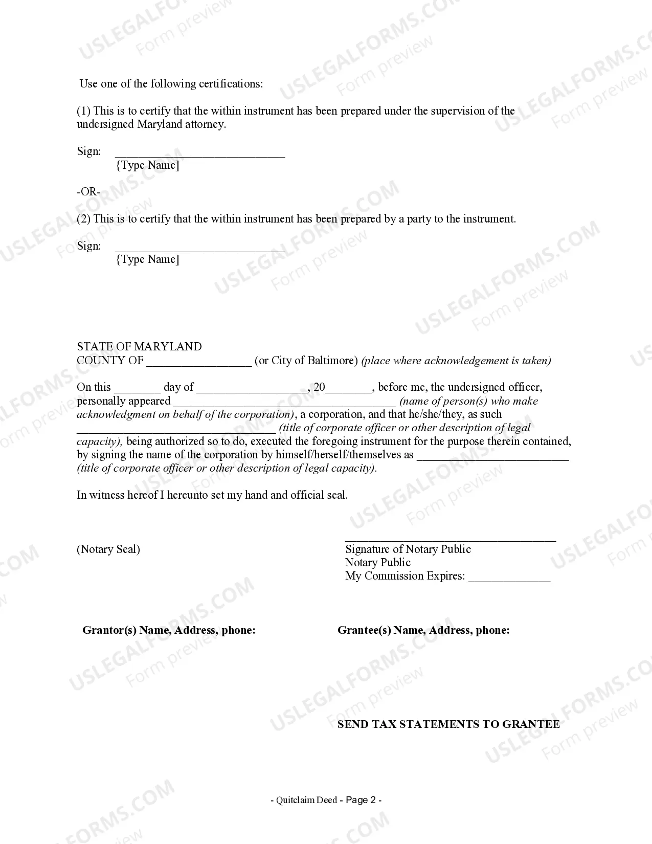 Preview Quitclaim Deed from Husband to Himself and Wife