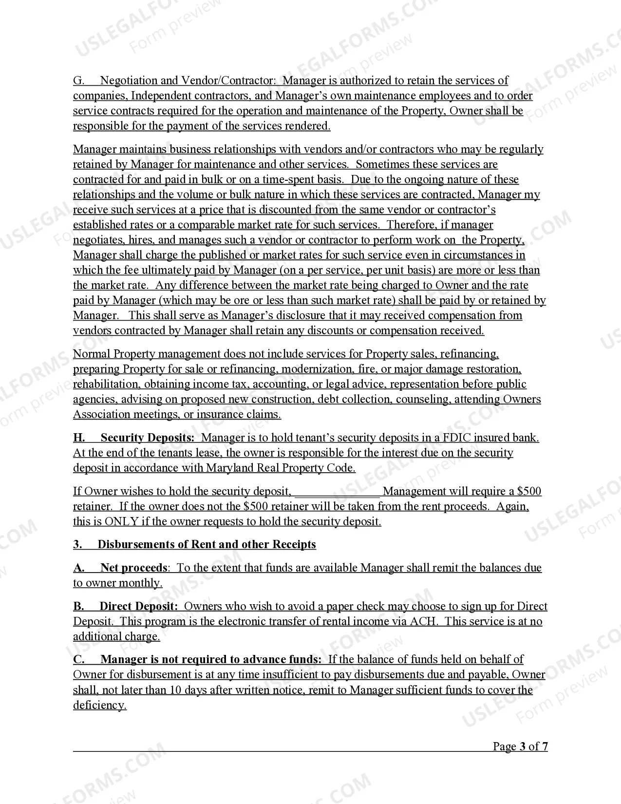 Preview Property Management Agreement