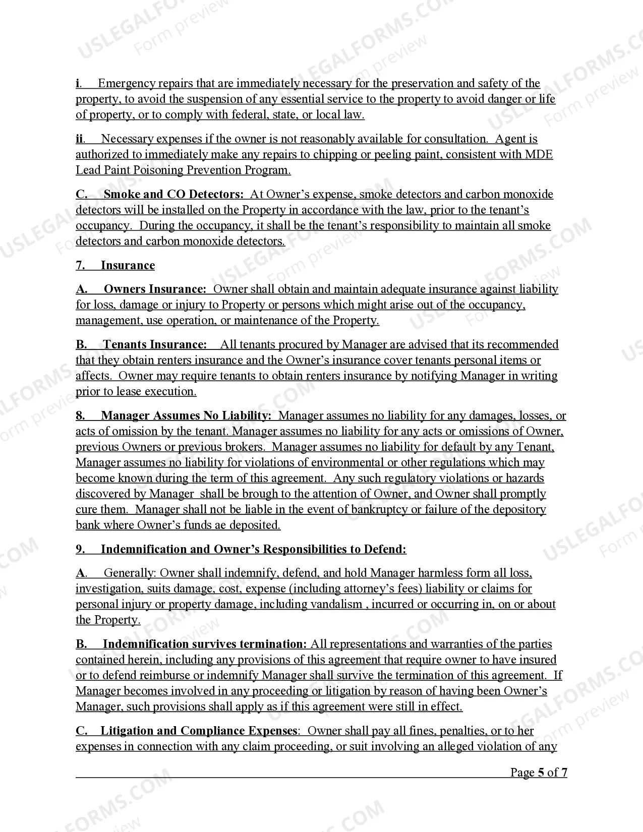 Preview Property Management Agreement