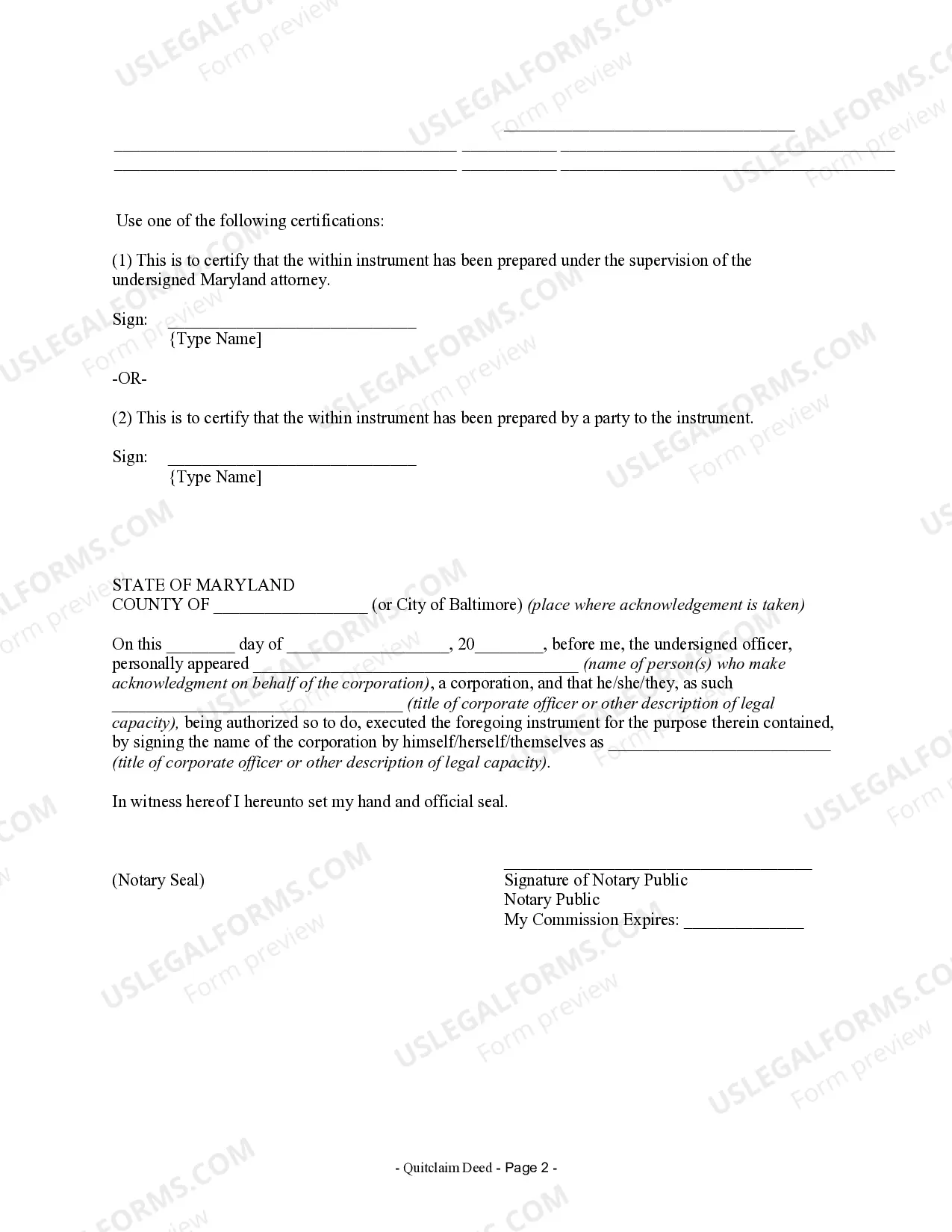 Preview Quitclaim Deed from Husband and Wife to an Individual