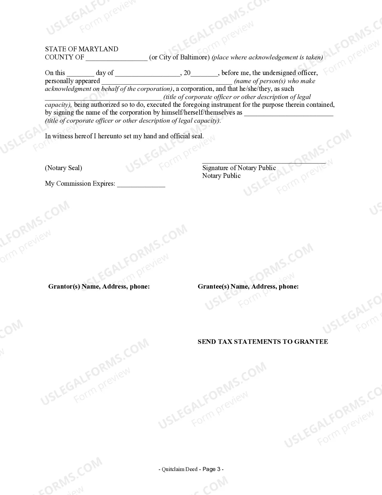 Preview Quitclaim Deed from Husband and Wife to an Individual