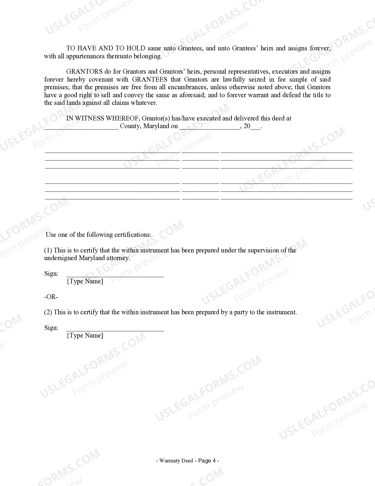 Preview Warranty Deed - Husband and Wife to Three Individuals