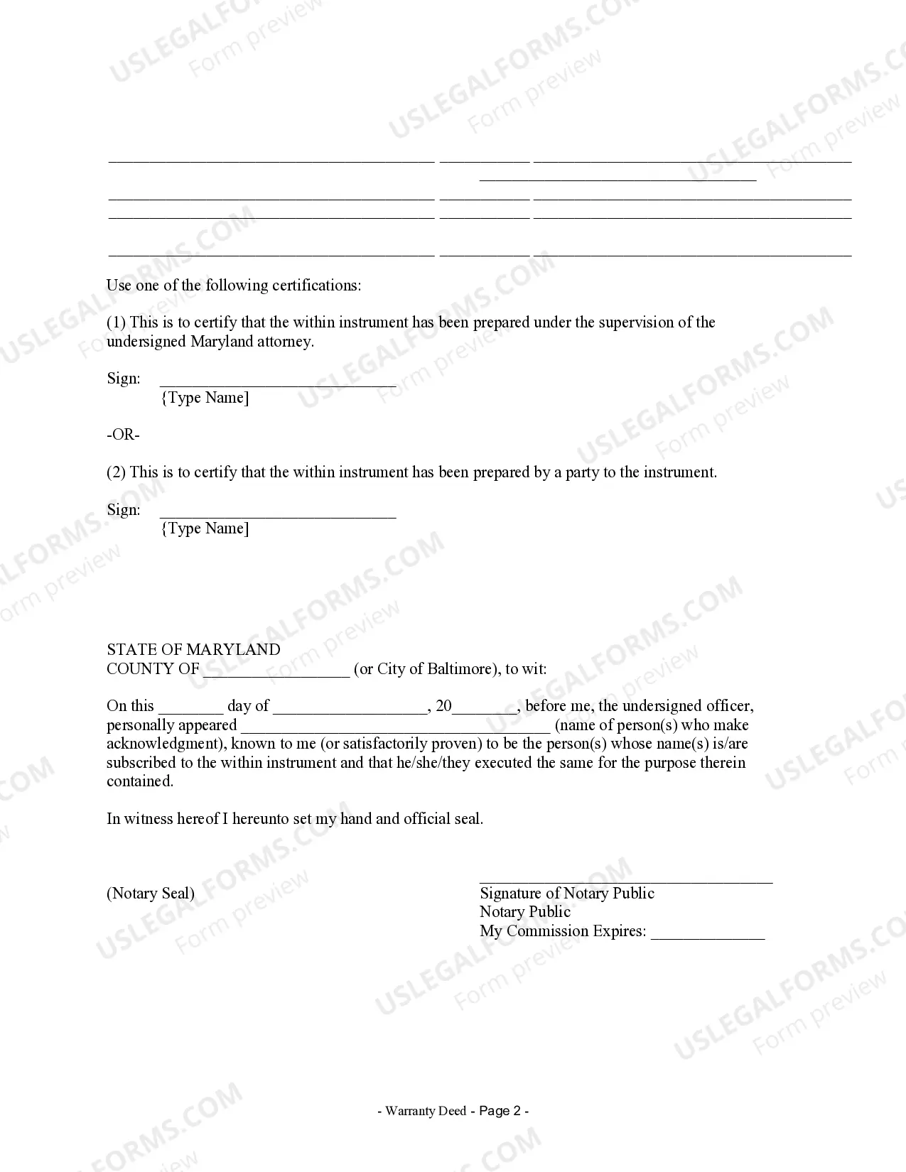 Preview Warranty Deed from Individual to Individual