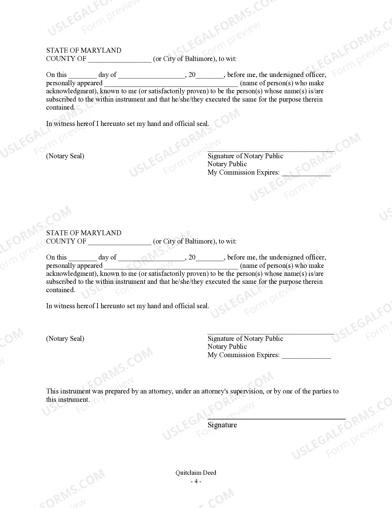 Preview Quitclaim Deed - Two Individuals to Two Individuals as Joint Tenants with the Right of Survivorship