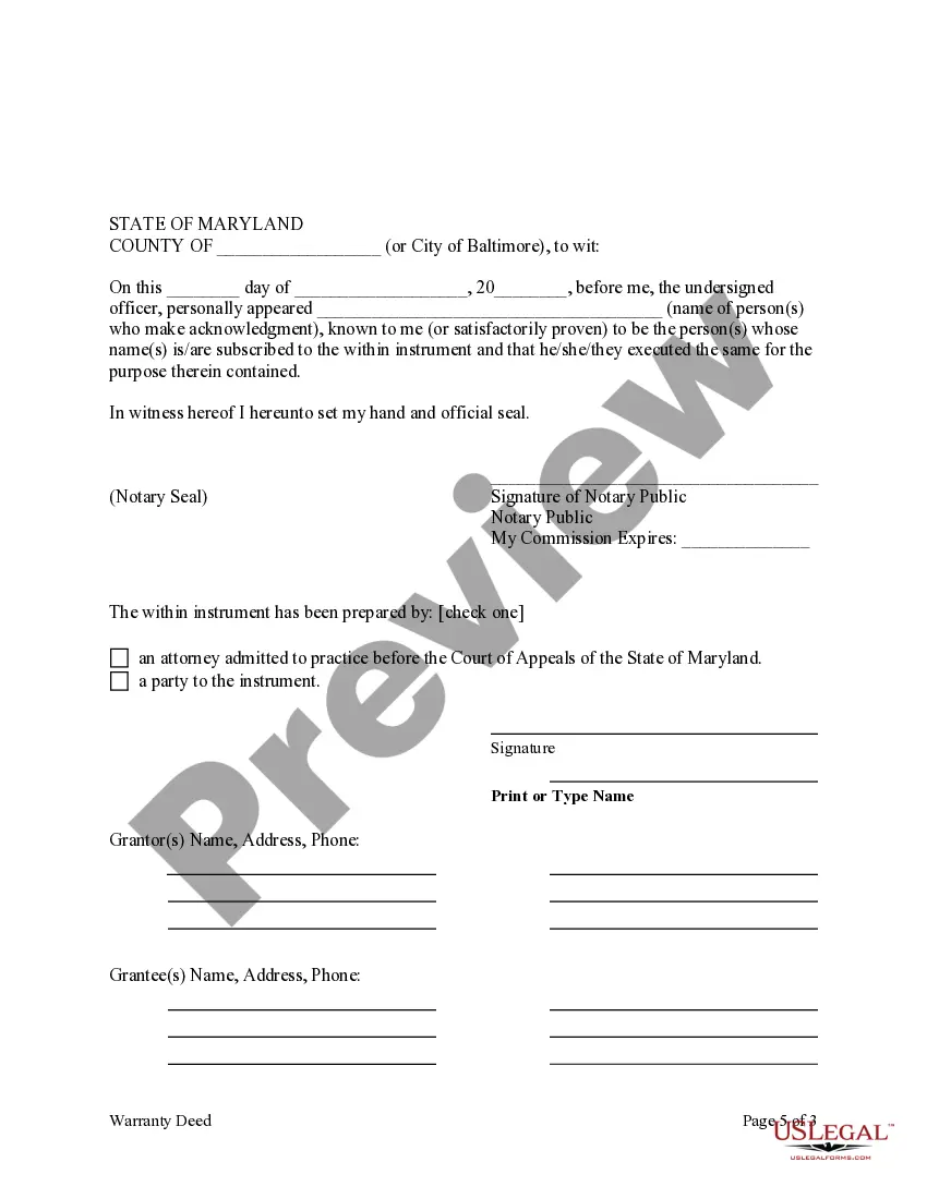 Preview Warranty Deed from Husband and Wife, or Two Individuals to Two Trusts as Tenants in Common