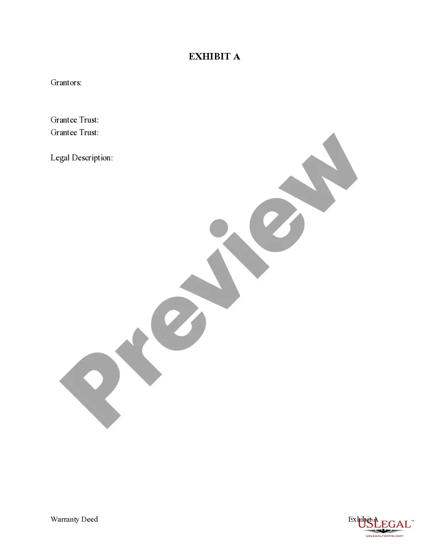 Preview Warranty Deed from Husband and Wife, or Two Individuals to Two Trusts as Tenants in Common