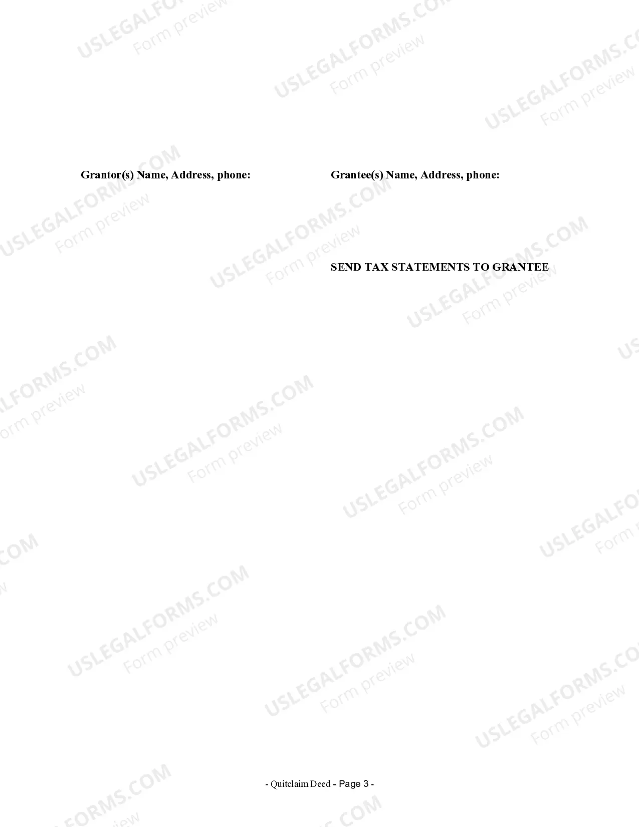 Preview Quitclaim Deed from Individual to Two Individuals in Joint Tenancy