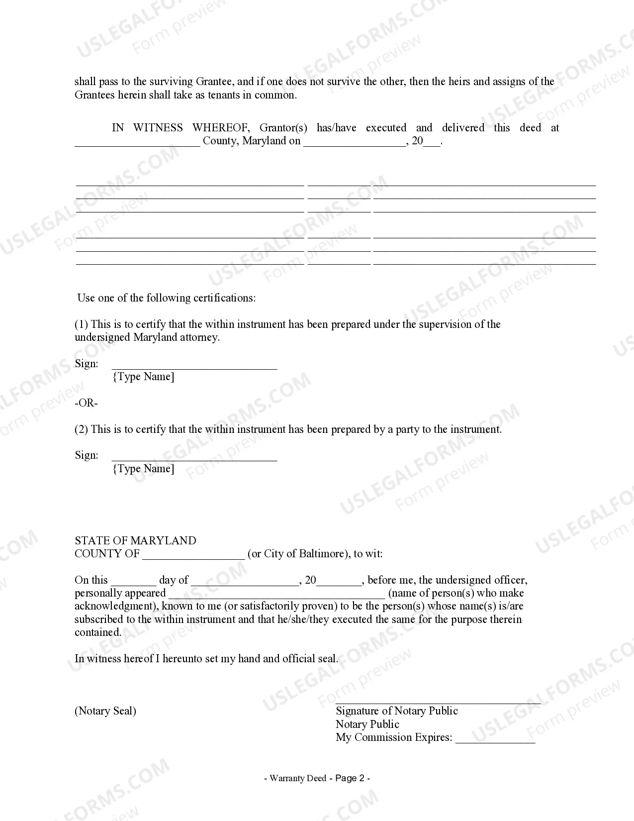 Preview Warranty Deed from two Individuals to Husband and Wife