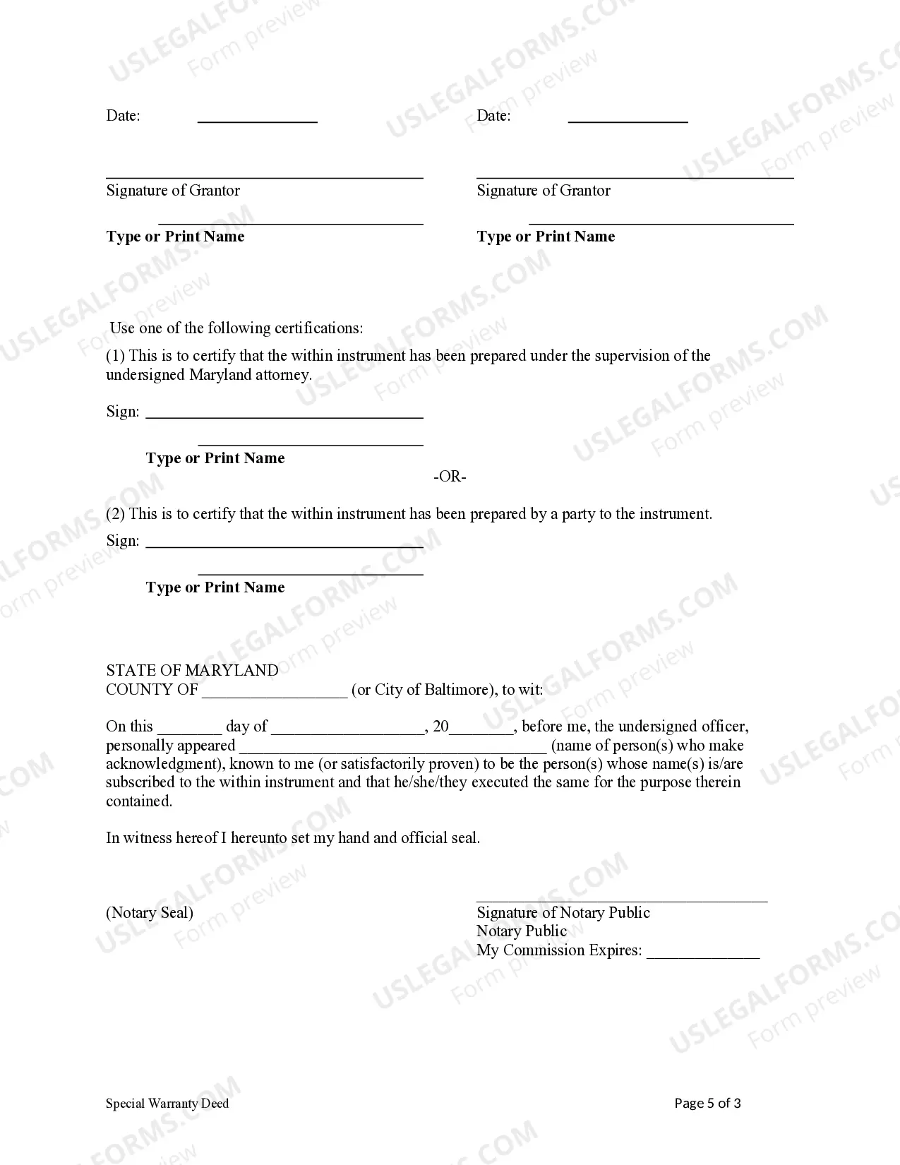 Preview Special Warranty Deed - Two Individuals to an Individual