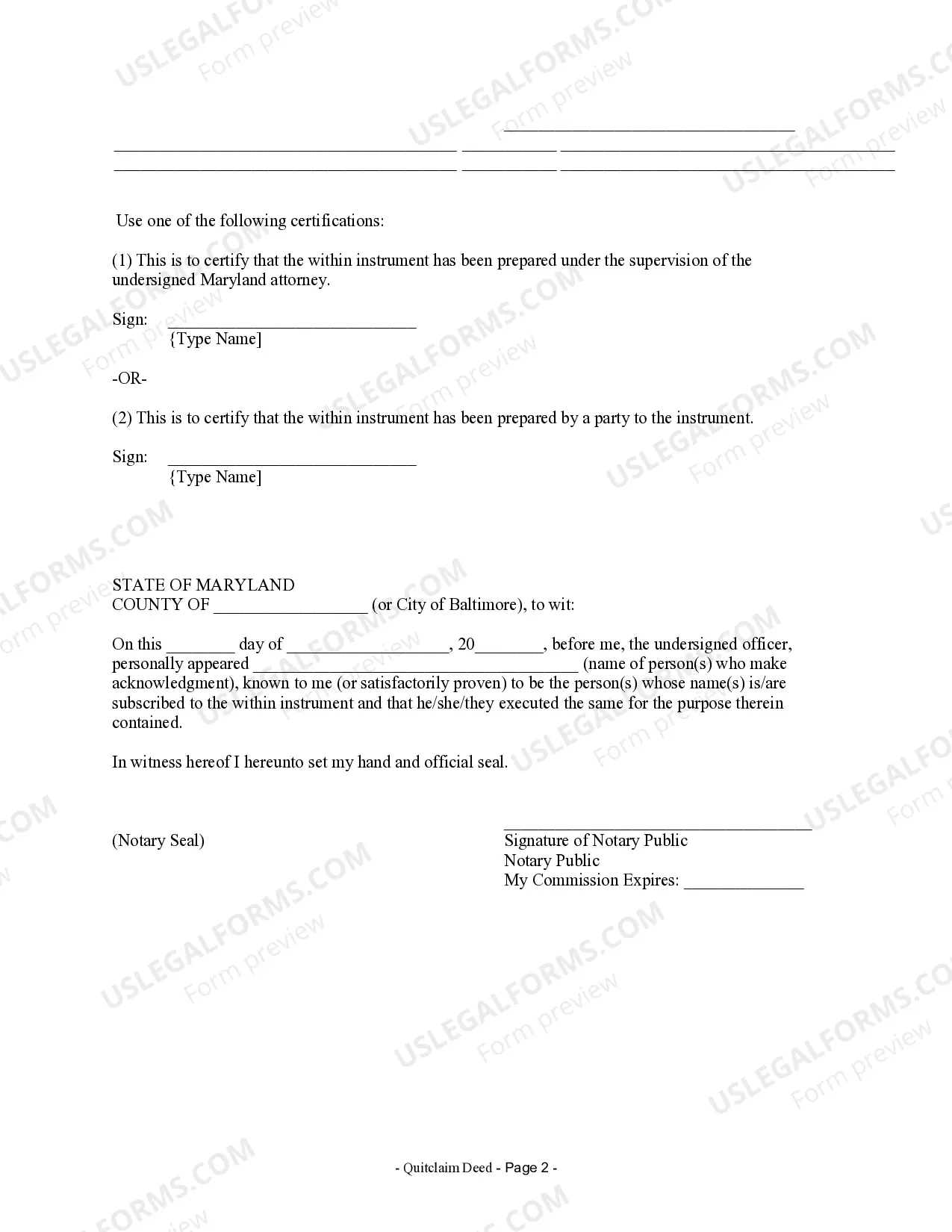 Preview Quitclaim Deed by Two Individuals to LLC