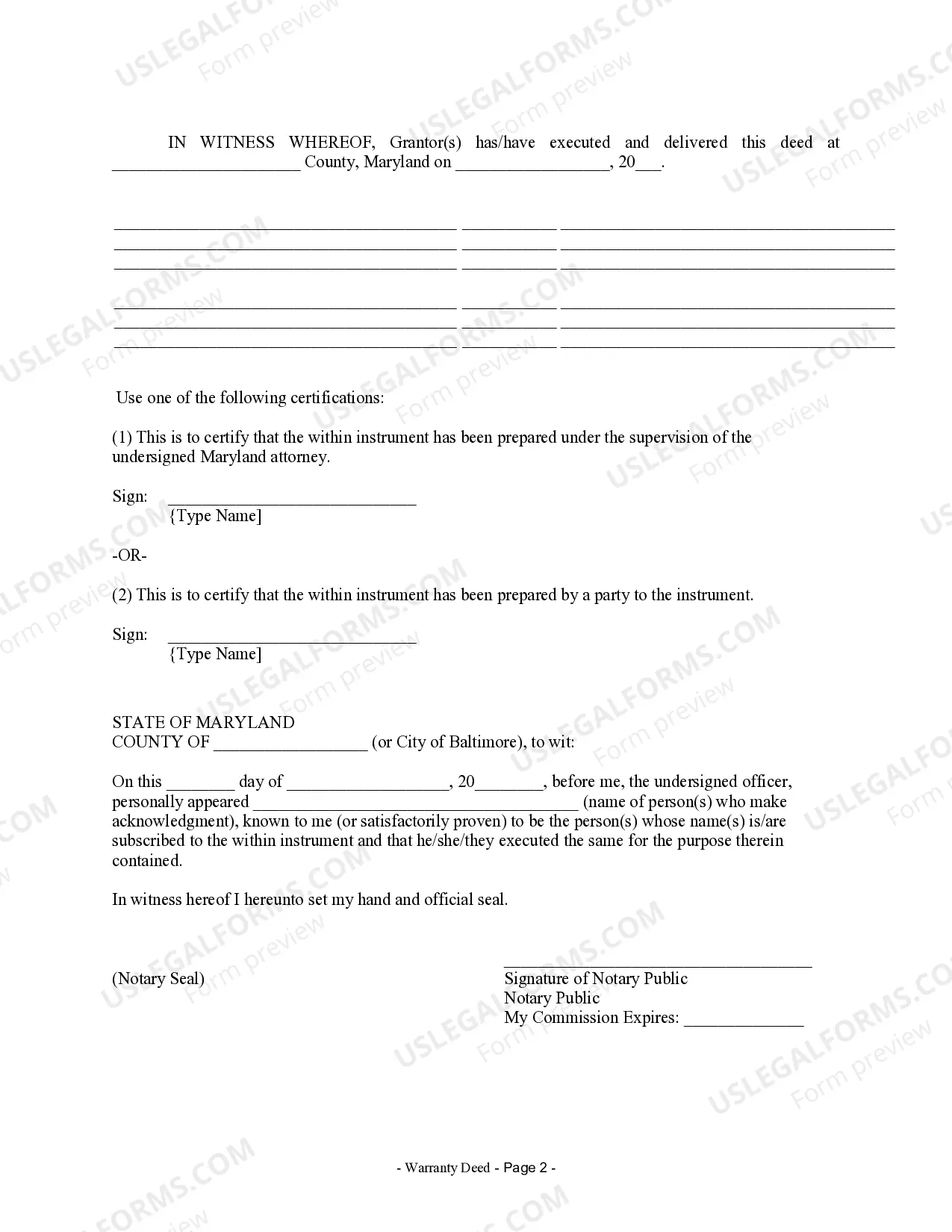 Preview Warranty Deed from two Individuals to LLC