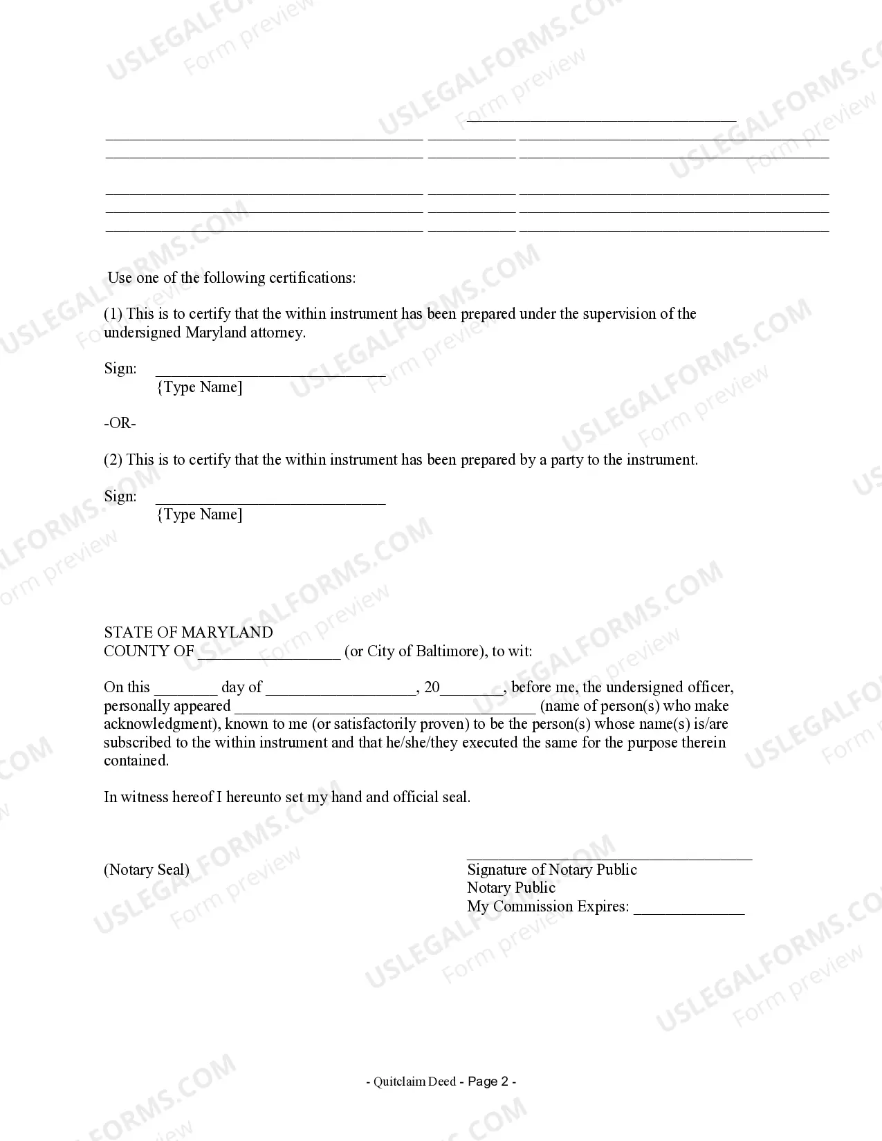 Preview Quitclaim Deed by Two Individuals to Corporation