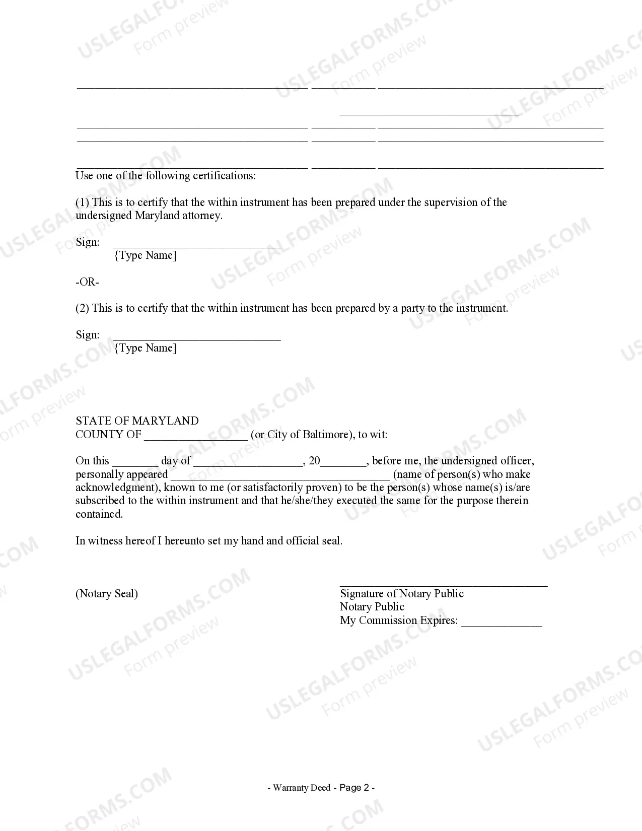 Preview Warranty Deed from Individual to Corporation