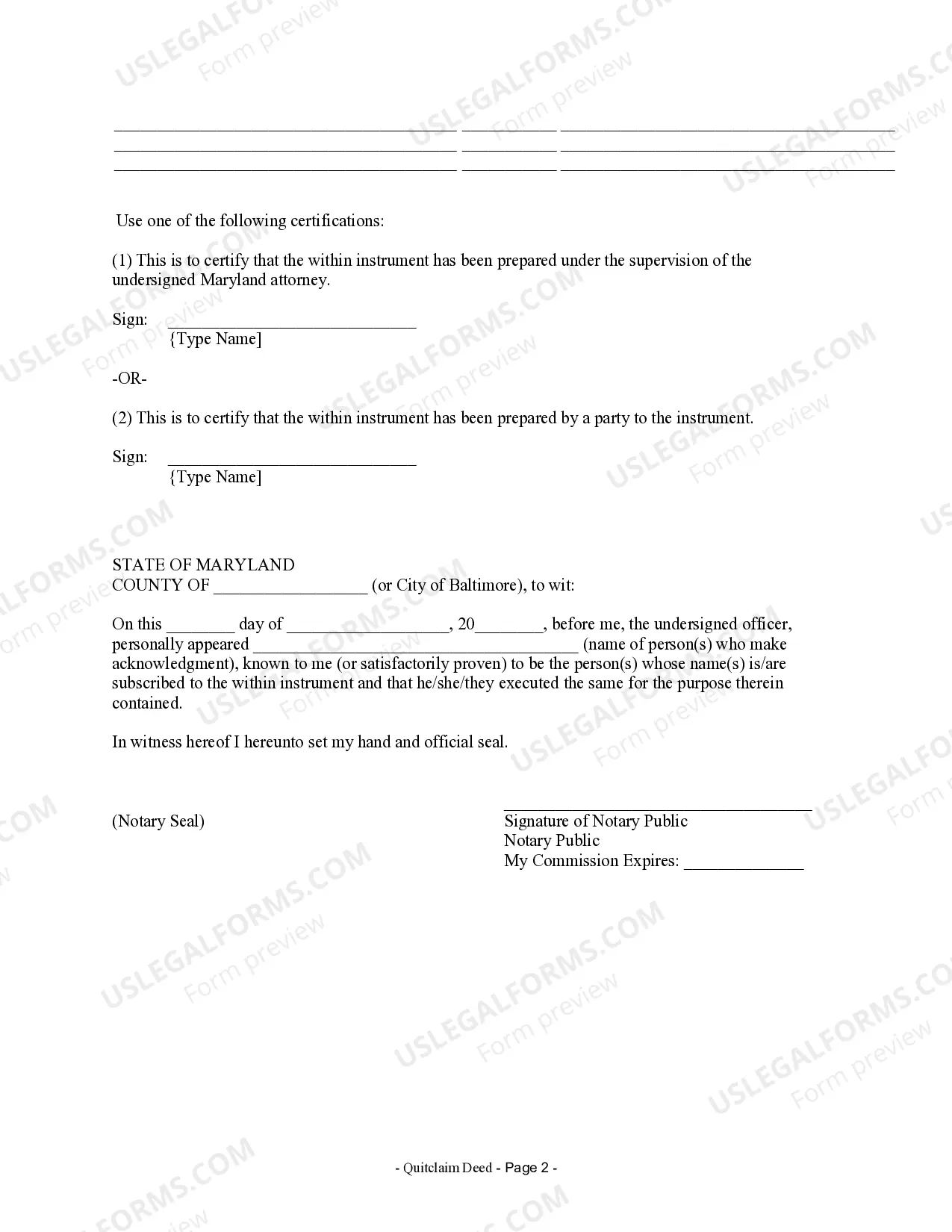 Preview Quitclaim Deed from Husband and Wife to Corporation