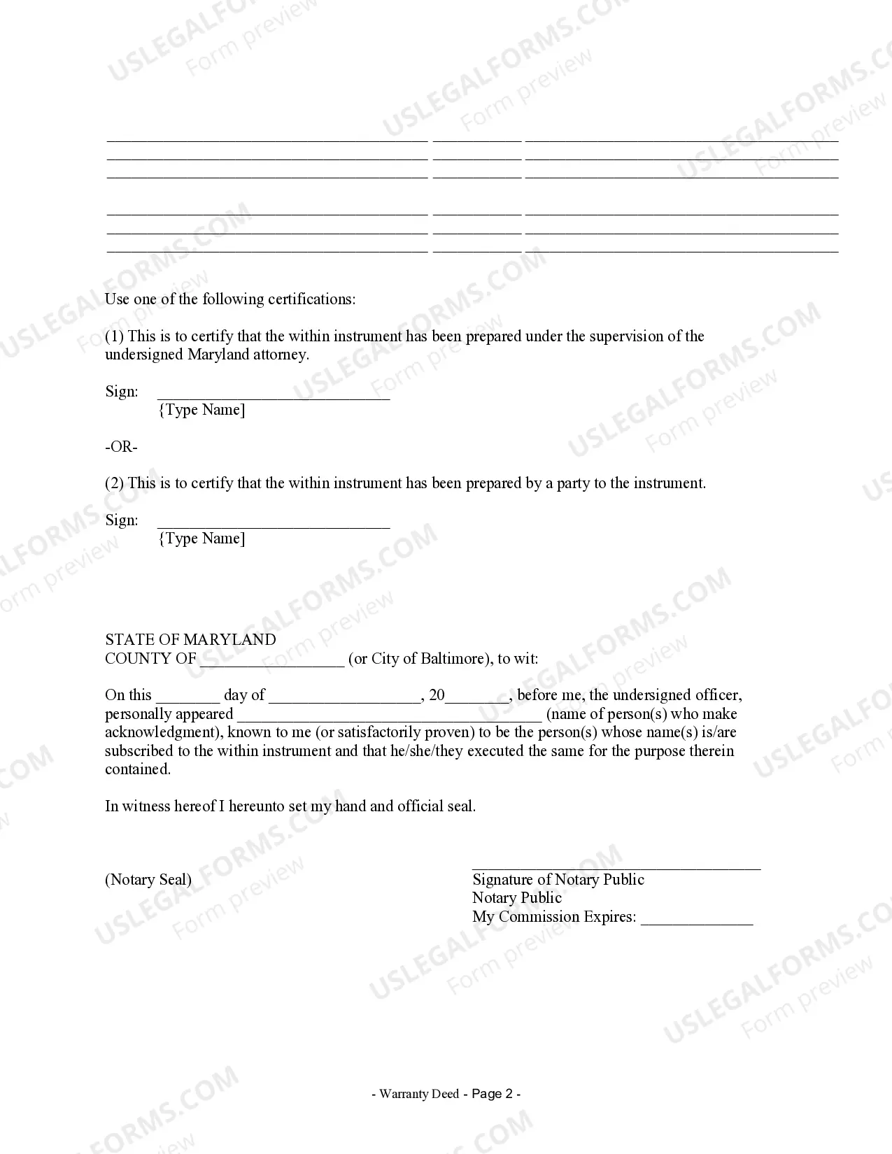 Preview Warranty Deed from Husband and Wife to LLC