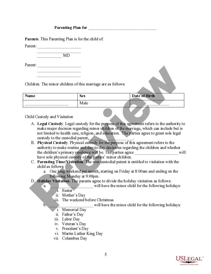 Preview Maryland Dissolution Agreement with Minor Children