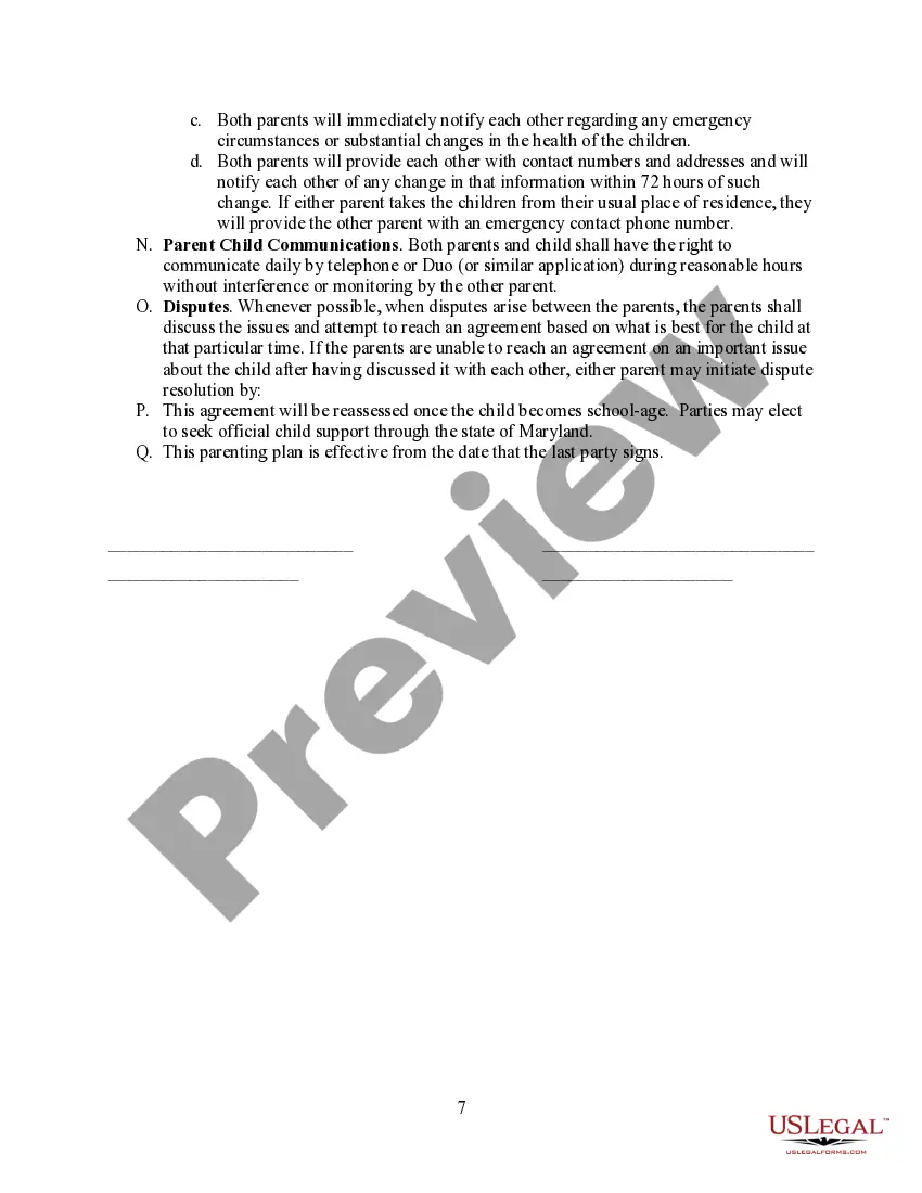 Preview Maryland Dissolution Agreement with Minor Children