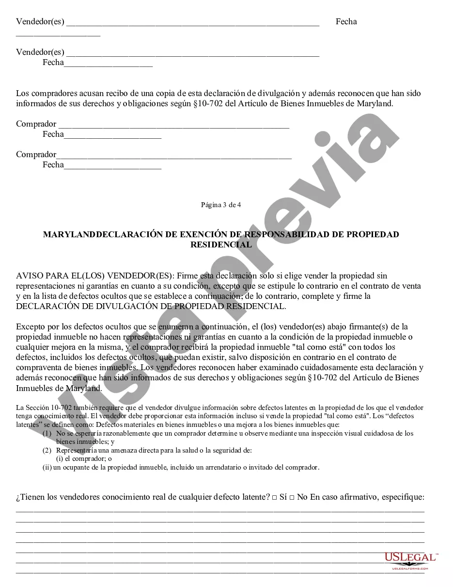 Preview Declaración de Divulgación de Ventas de Bienes Raíces Residenciales
