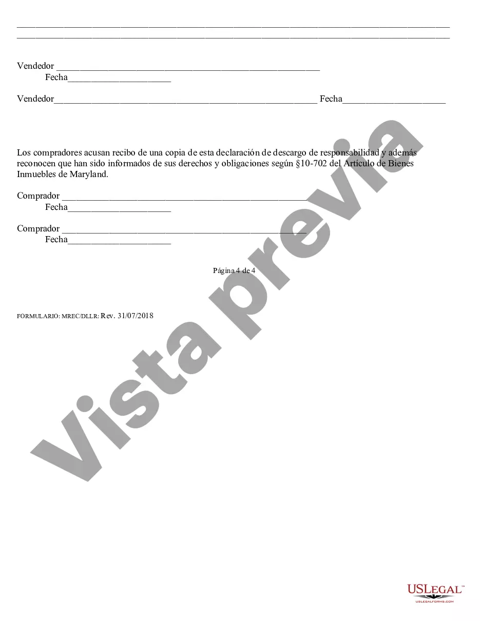 Preview Declaración de Divulgación de Ventas de Bienes Raíces Residenciales