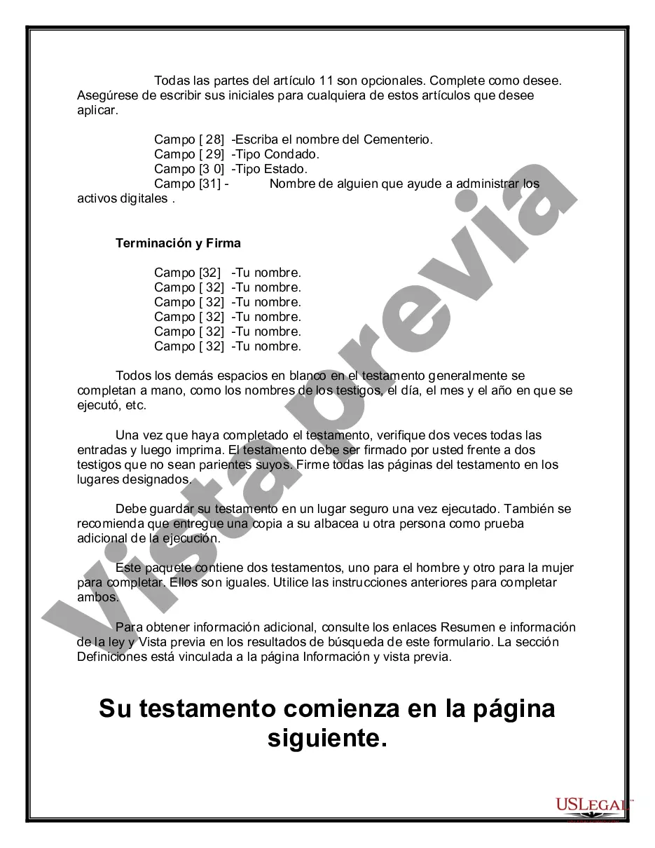 Preview Testamentos mutuos que contienen última voluntad y testamentos para personas solteras que viven juntas sin hijos