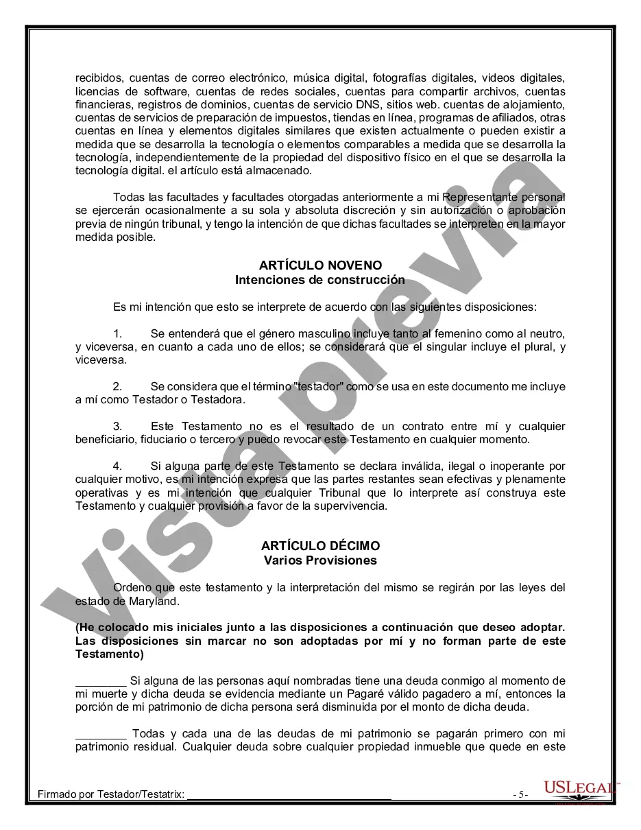 Preview Testamentos mutuos que contienen última voluntad y testamentos para personas solteras que viven juntas sin hijos