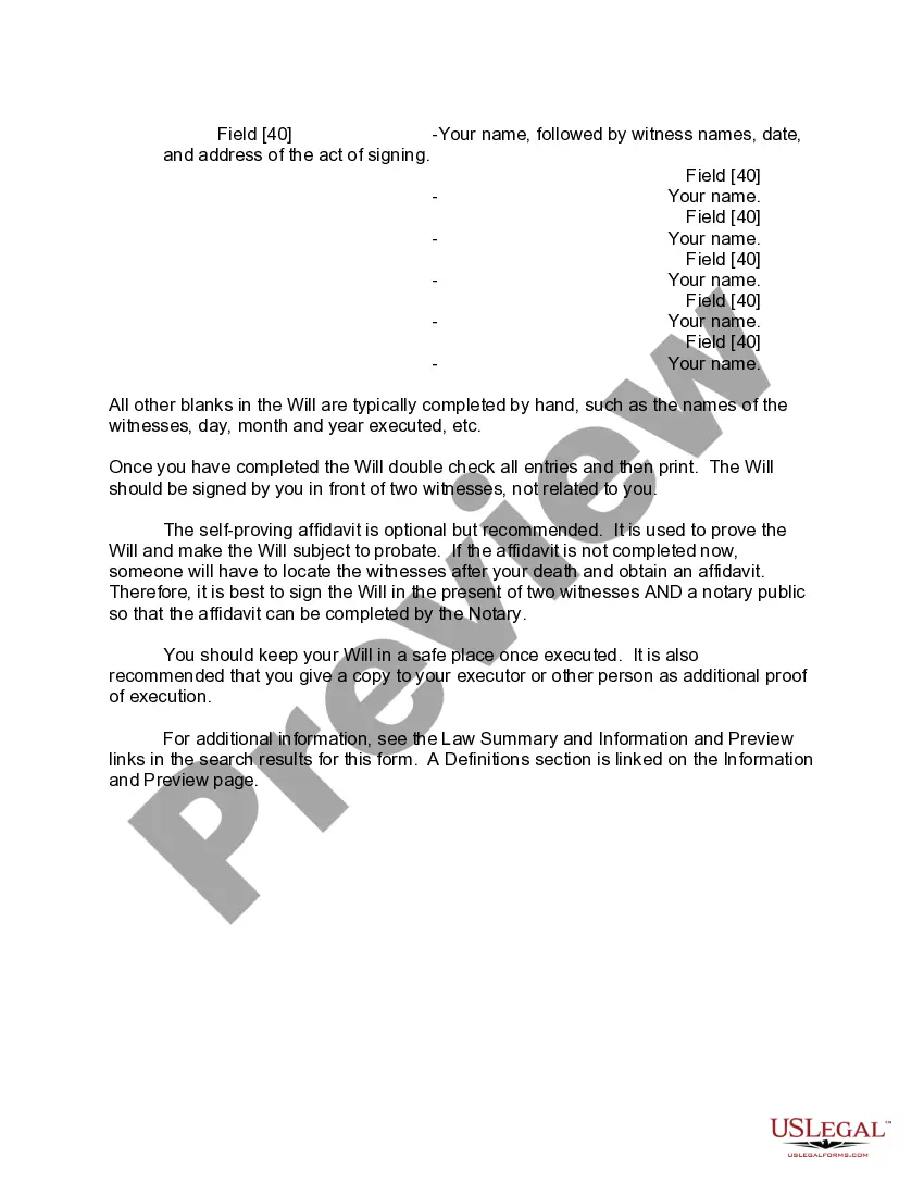 Preview Mutual Wills Package of Last Wills and Testaments for Man and Woman living together not Married with Adult Children