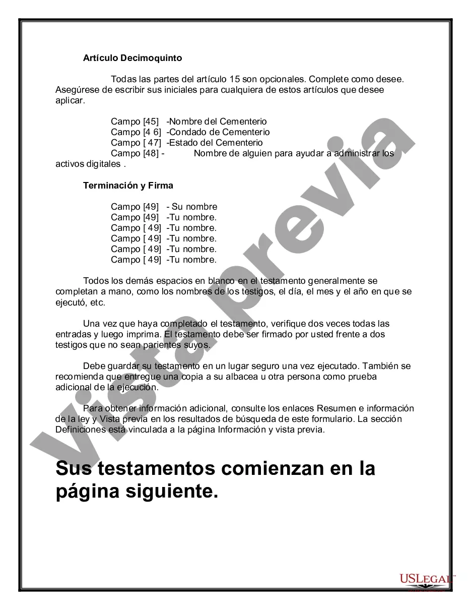 Preview Testamentos Mutuos o Últimas Voluntades y Testamentos para Personas Solteras que conviven con Hijos Menores