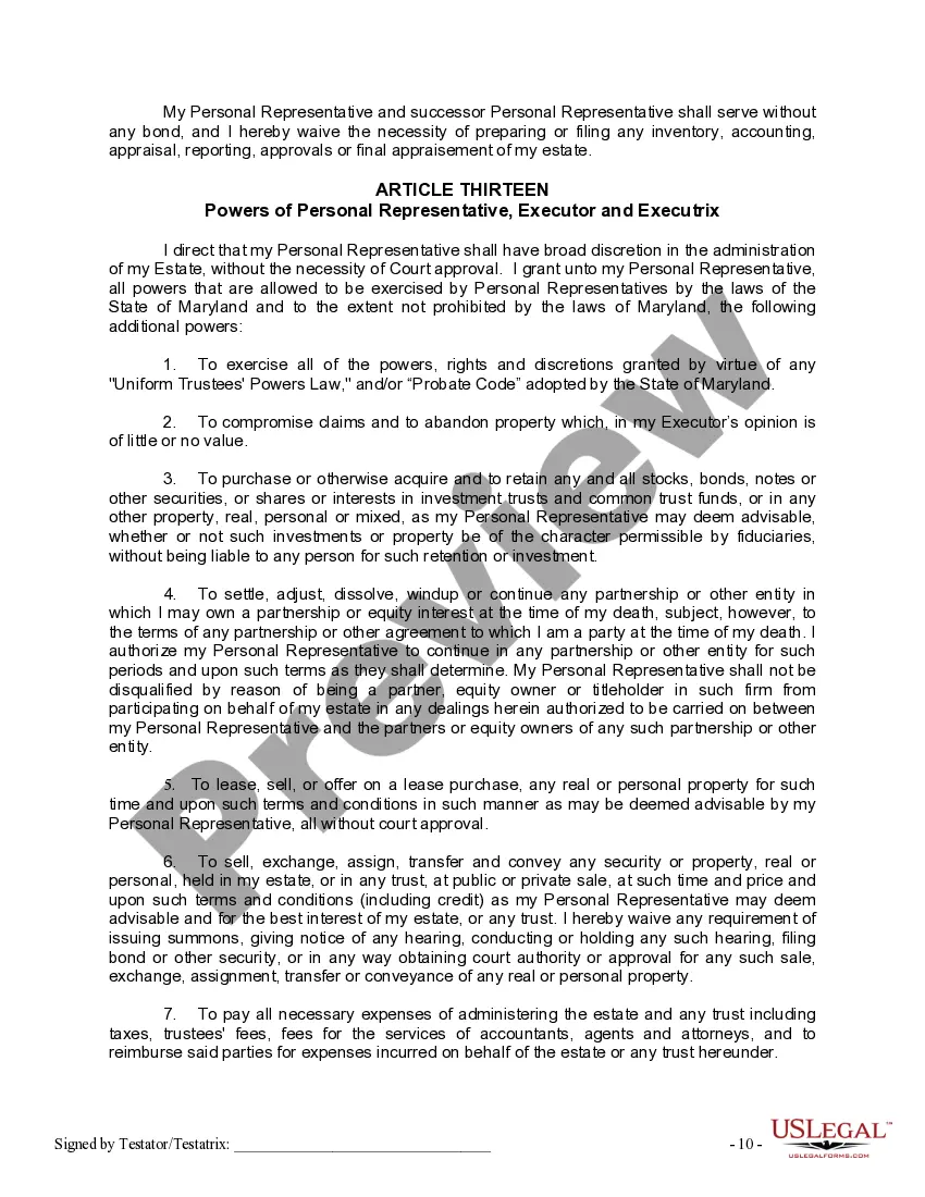 Preview Mutual Wills or Last Will and Testaments for Man and Woman living together, not Married with Minor Children