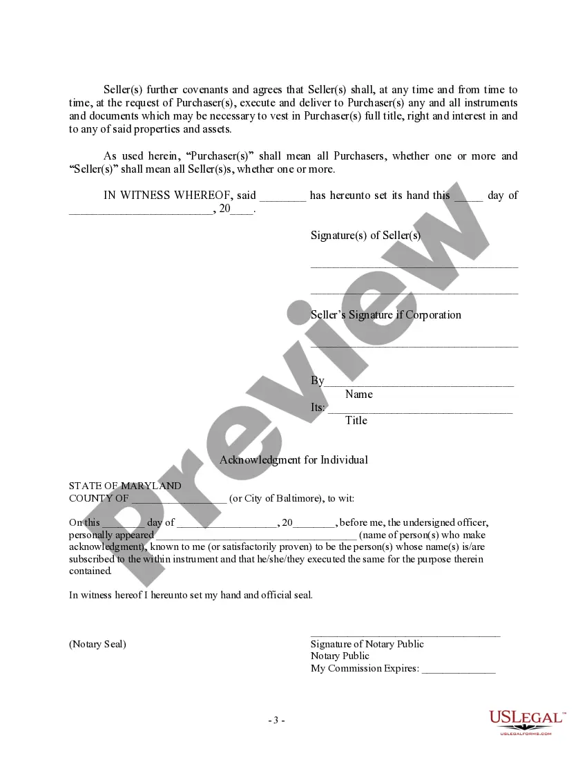 Preview Bill of Sale in Connection with Sale of Business by Individual or Corporate Seller