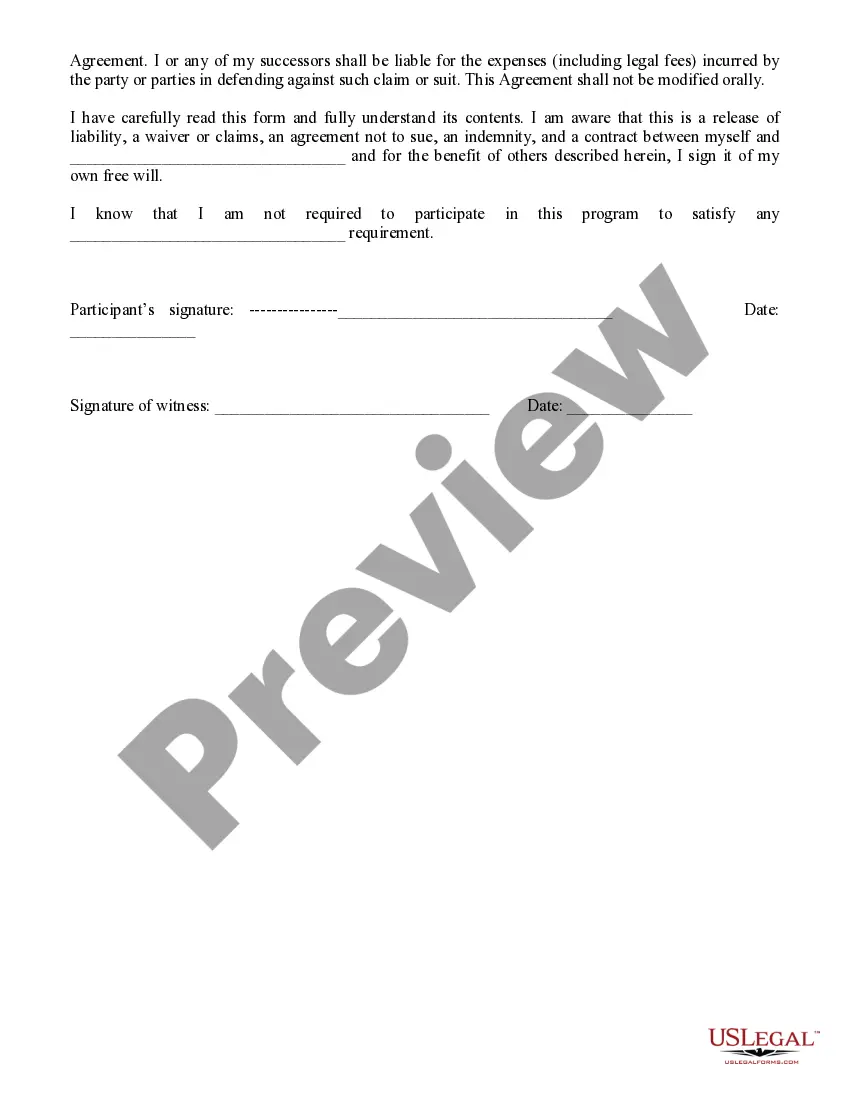Preview Agreement, Waiver, Hold Harmless and Covenant Not to Sue for Traveling Abroad with Employer - Maryland