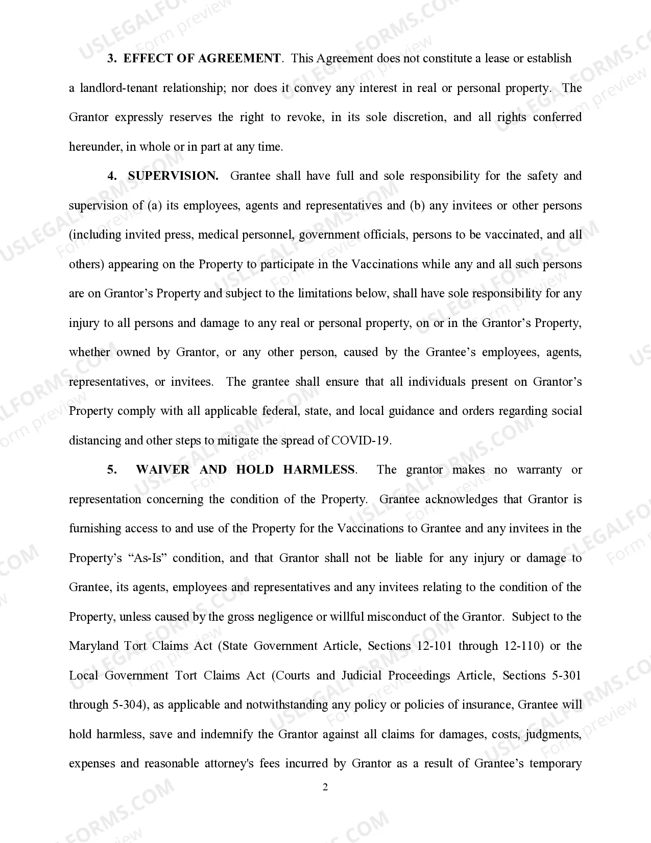 Preview Right of Entry Agreement