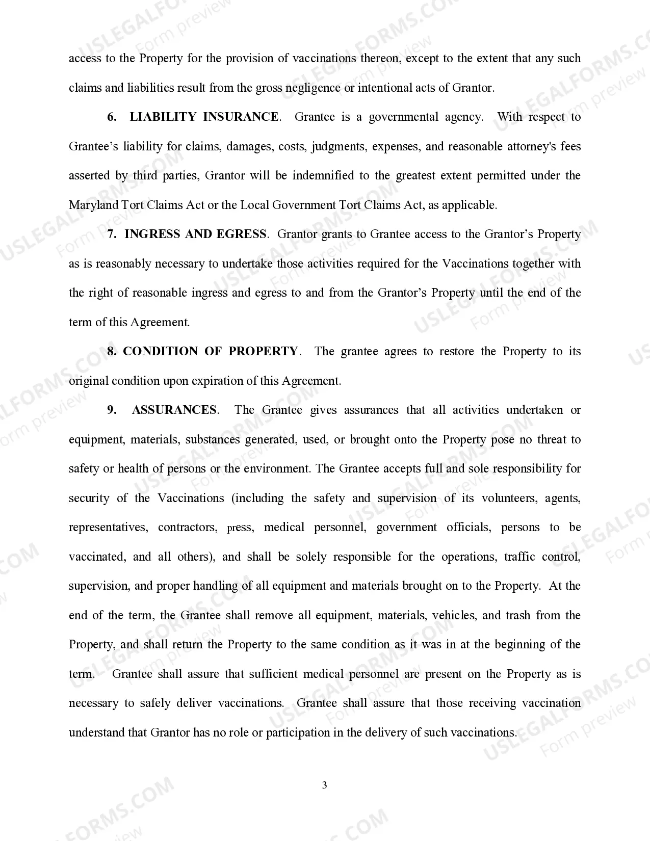 Preview Right of Entry Agreement