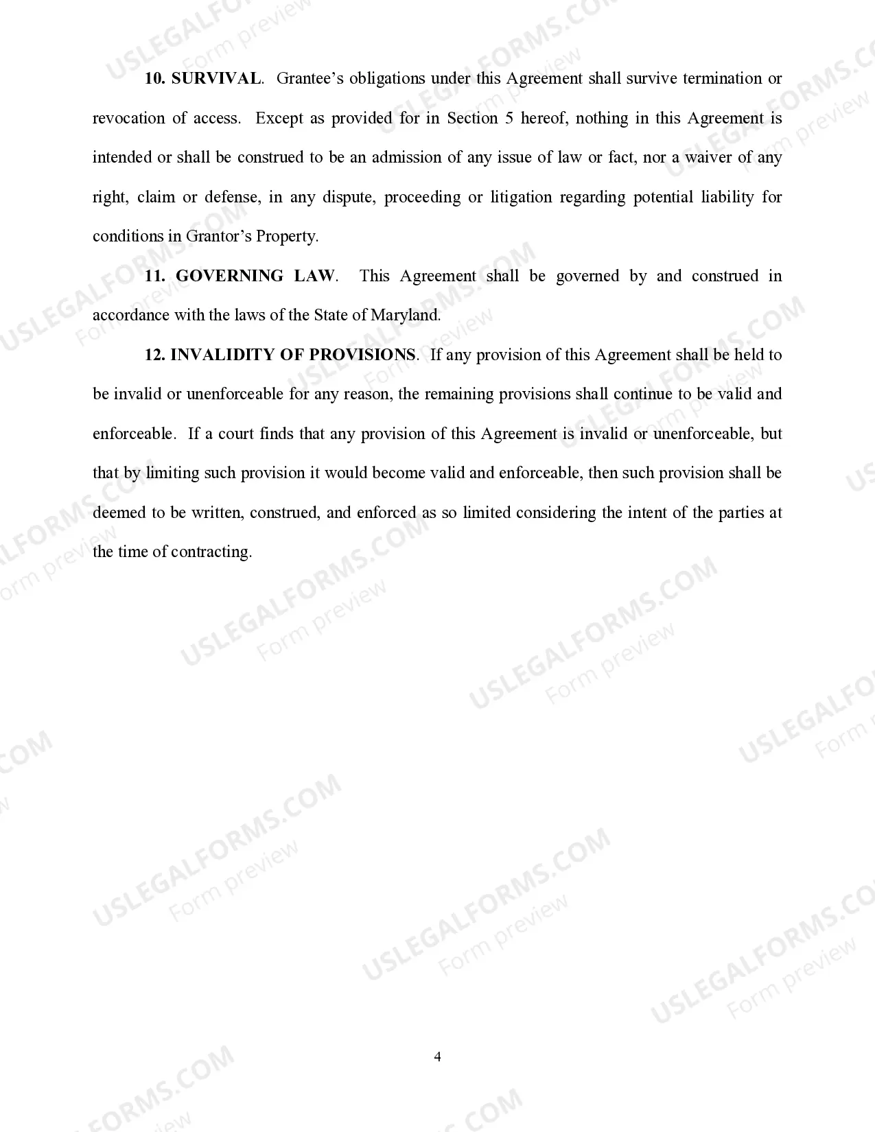 Preview Right of Entry Agreement