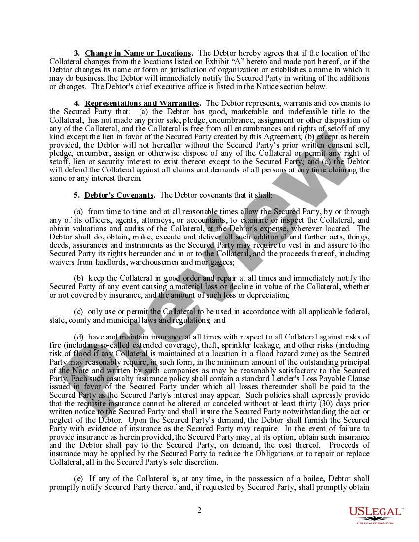 Preview Security Agreement