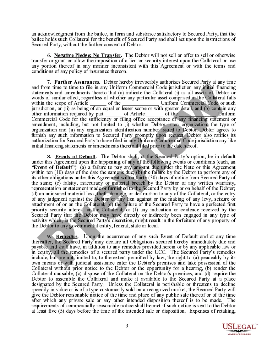 Preview Security Agreement