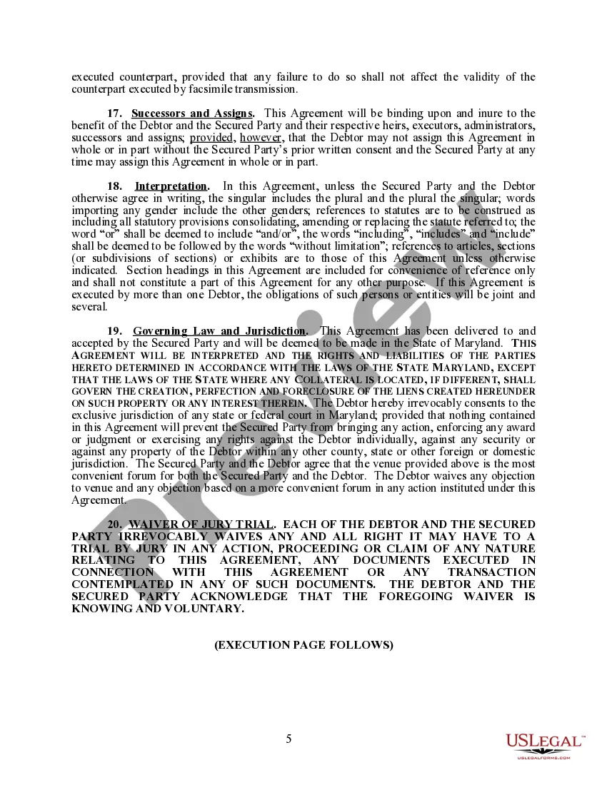 Preview Security Agreement