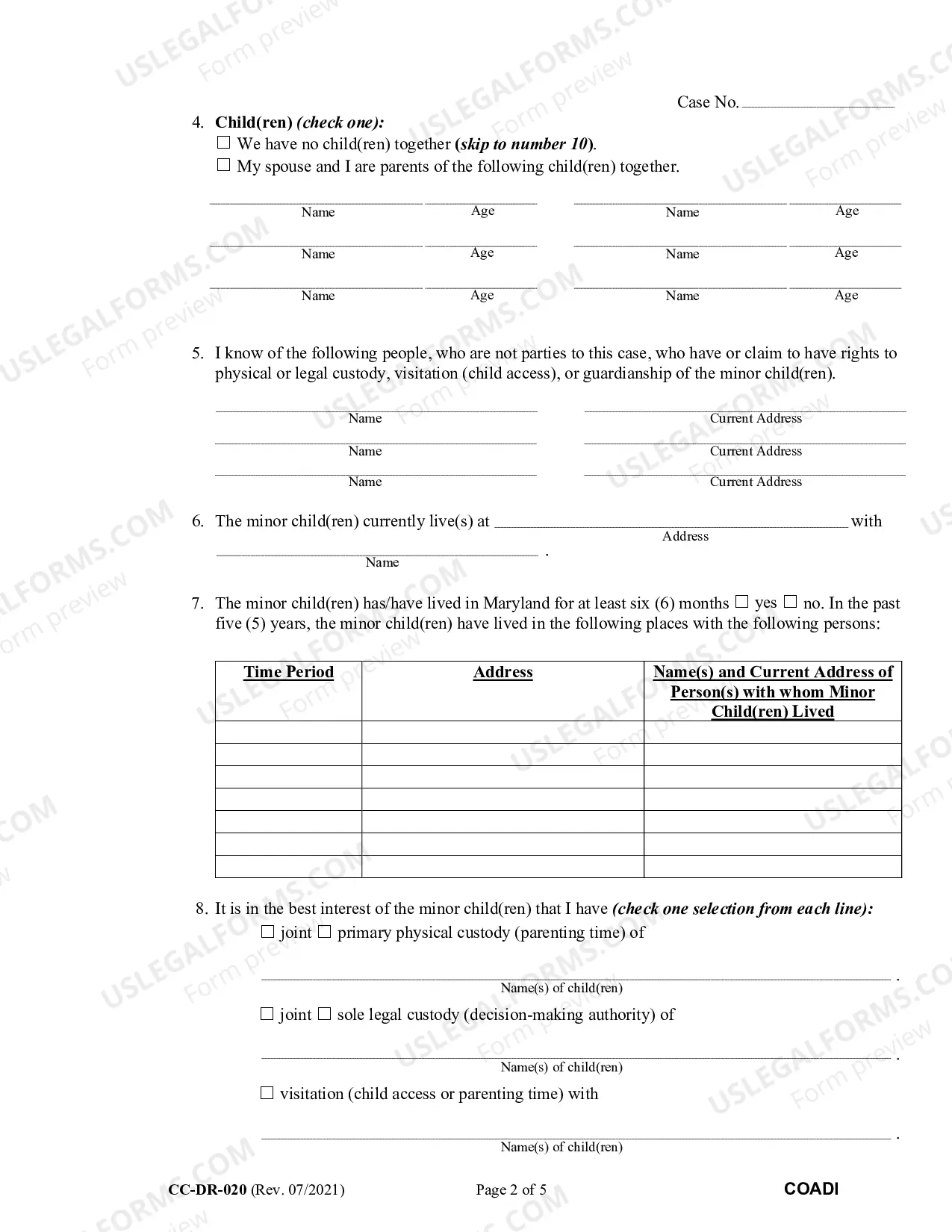 Preview Complaint for Absolute Divorce for People with No Children