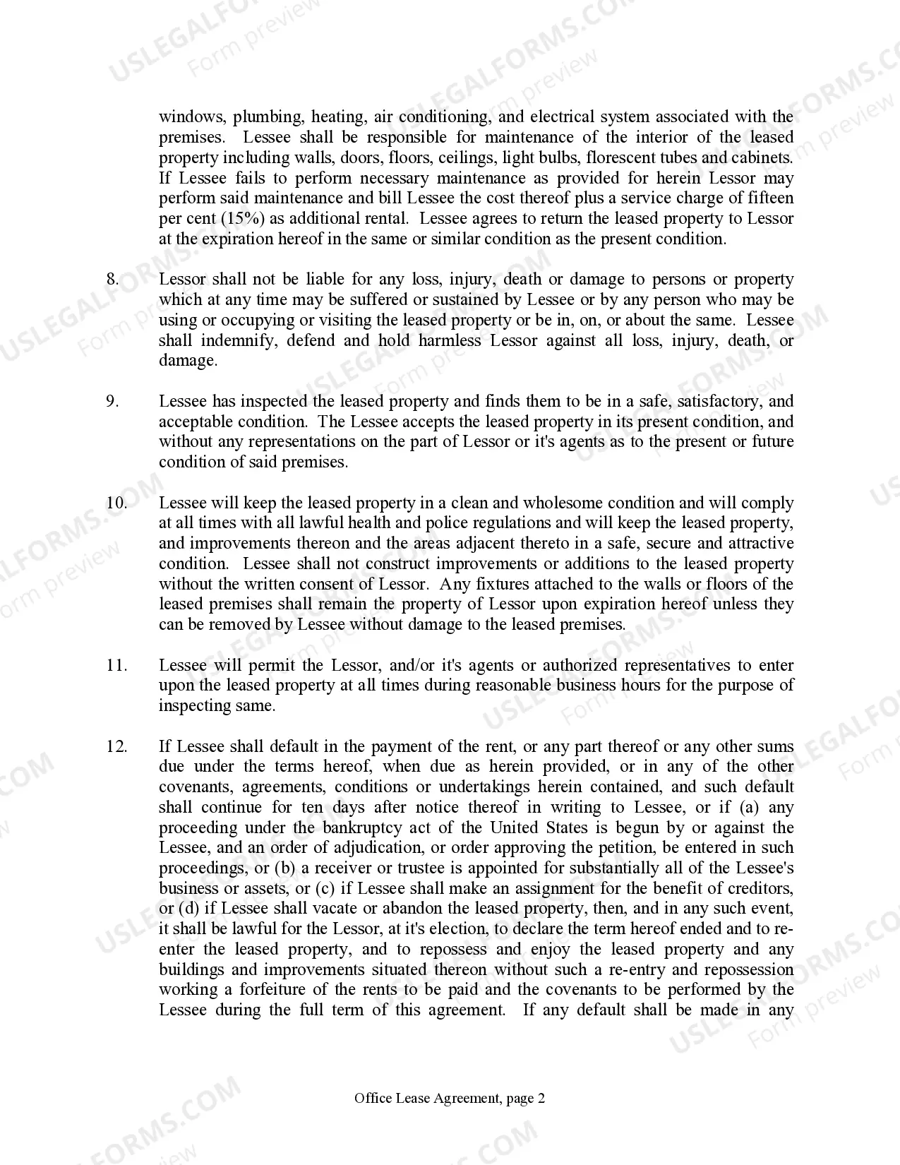 Preview Office Lease Agreement