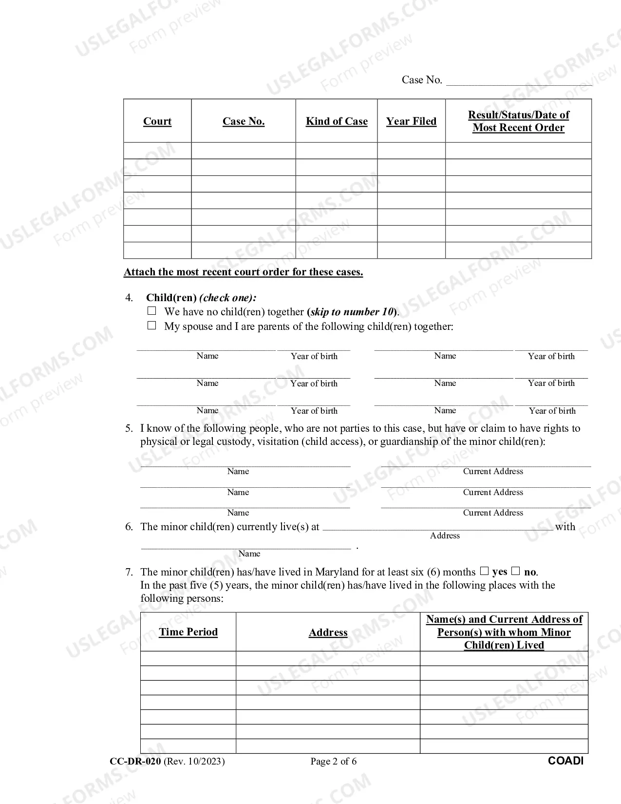 Preview Complaint for Absolute Divorce for People with Adult children