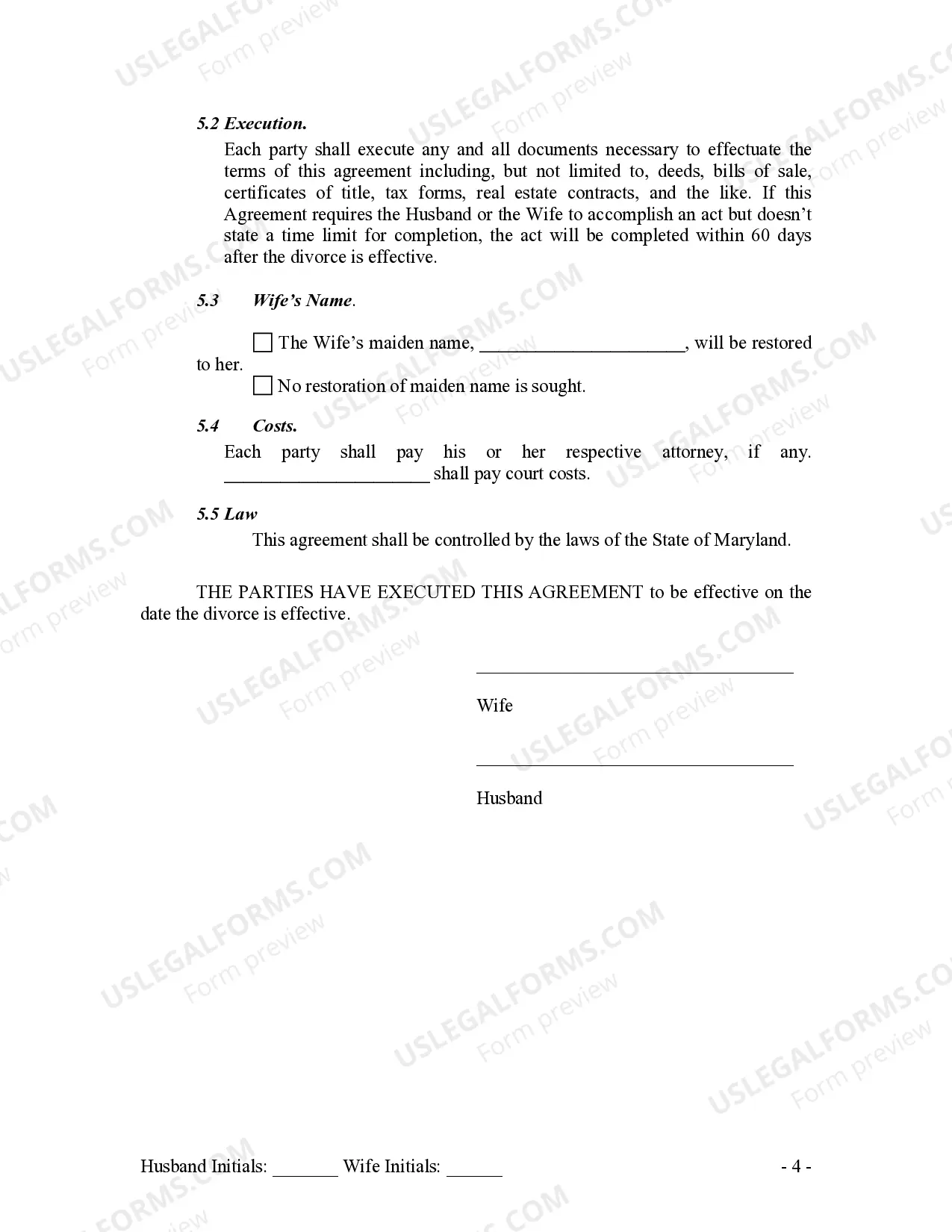 Preview Marital Domestic Separation and Property Settlement Agreement Adult Children