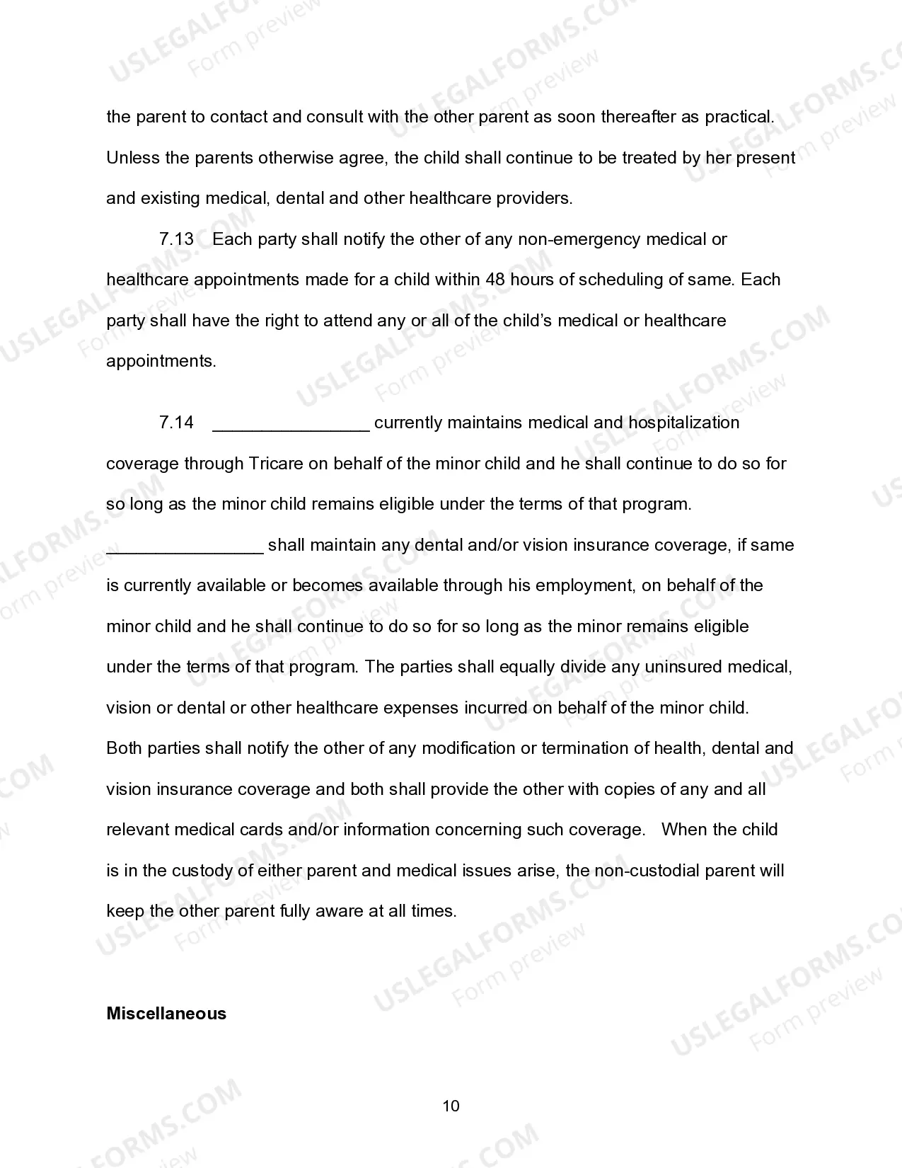 Preview Marital Settlement Agreement