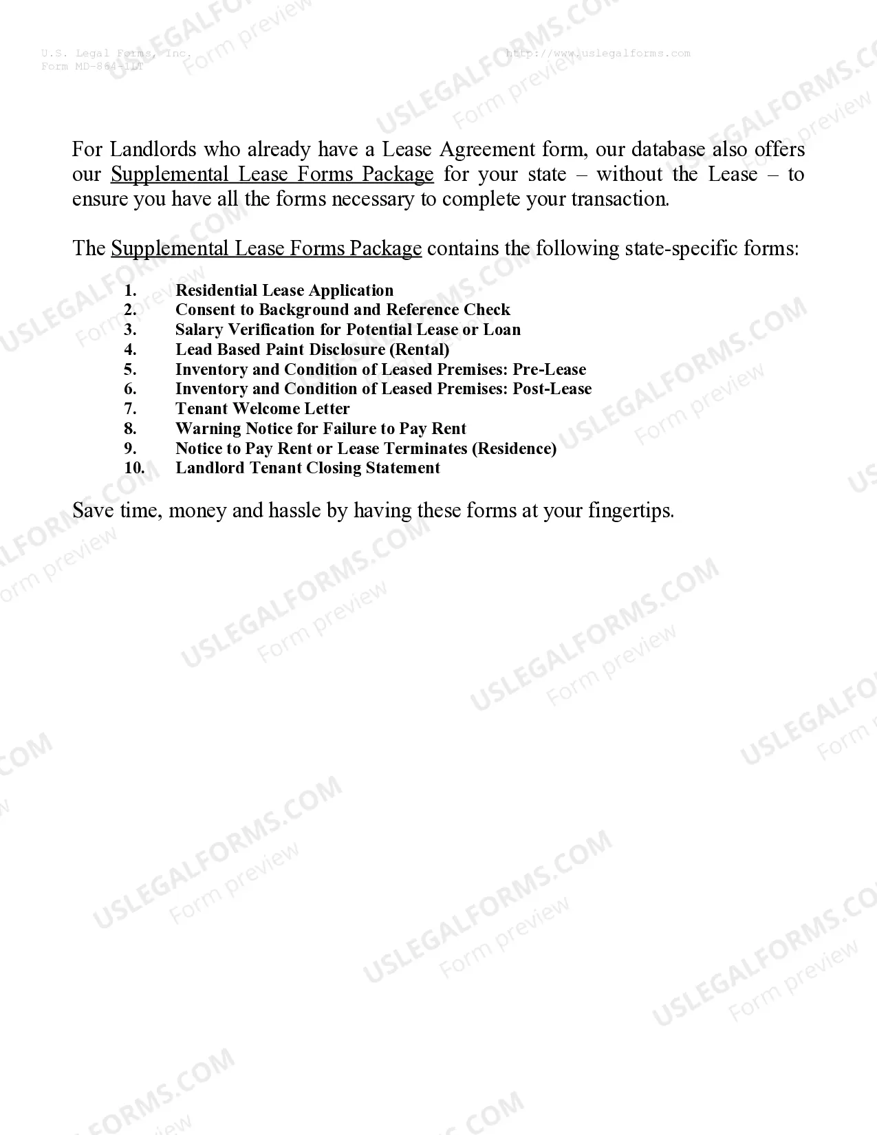 Preview Residential Lease or Rental Agreement for Month to Month