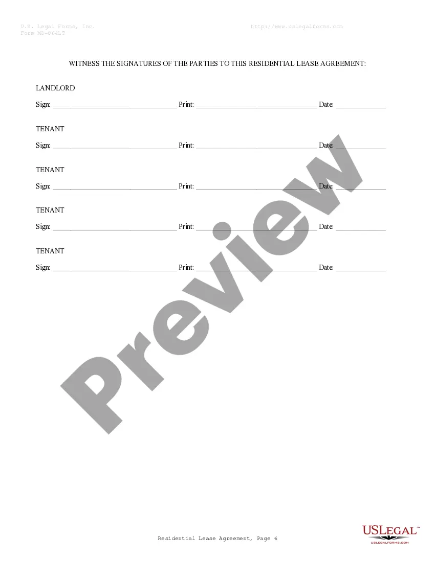 Preview Residential Rental Lease Agreement